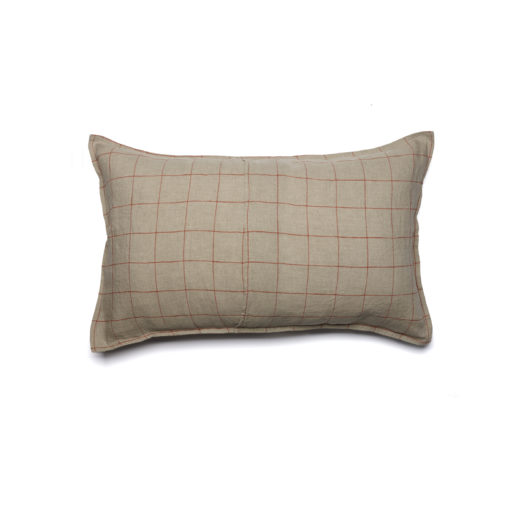Housse de coussin - Grands Carreaux Ficelle/Ocre – Image 4