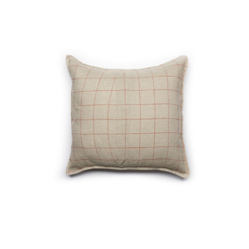 Housse de coussin - Grands Carreaux Ficelle/Ocre – Image 3
